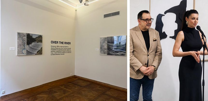 Desislava Zafirova durante la celebrazione del decimo anniversario di ONE Gallery insieme al Prof. Lubomir Stoykov, noto culturologo, critico d’arte e di moda, giornalista e docente bulgaro